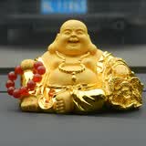 悦吉祥弥勒佛汽车摆件车内饰品佛像车上保平安车载车饰佛系汽车用品大全 白菜招财佛 沙金色 长约14.5cm
