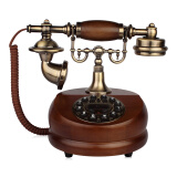 金顺迪920 仿古电话机复古电话 欧式实木金属家用客厅家用座机 按键款(电子铃声大小)接电话线