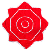 红舞鞋秧歌二人转舞蹈手绢八角巾舞蹈道具考级专用道具跳舞手帕90083 大红+银 均码