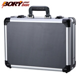 BORY 多功能实用五金工具箱 物业维修工具箱 铝箱 家用工具收纳箱 铁灰色平线条 工具板工具袋