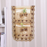 温恋欧式蕾丝多层收纳袋挂袋壁挂门后布艺挂式收纳袋墙上储物袋 黄色二层二兜