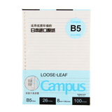 国誉活页本  活页本替芯 淡彩曲奇 记事本/活页纸内页 手账本笔记本子韩版小清新 B5替芯 横线-26孔 100页