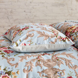 柳庭 家纺 全棉60支贡缎枕套 纯棉枕头套一对装 富贵牡丹 48x74cm