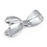 XD925银吊坠夹扣 大中小号吊坠扣 水晶琥珀蜜蜡吊坠夹扣银扣头   中号P073镀白金色