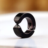 璟格格潮男士男生钛钢不锈钢耳夹耳饰街头圆圈圆环耳环简约潮酷122 黑色/无耳洞耳夹款