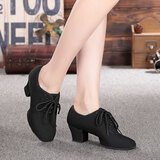 幻巧拉丁舞鞋女成人中跟教师鞋牛津布舞蹈鞋水兵交谊广场舞鞋儿童男 牛津布5cm跟（直板室外胶底） 37 (235mm)