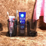 韩国进口浴室漱口杯情侣洗漱杯牙刷杯塑料杯刷牙杯子喝水杯 浅灰套装