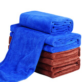 洗车毛巾汽车超细纤维大号毛巾加厚吸水擦车巾洗车布用品60*180 蓝色 40*60cm三条装