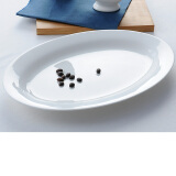 瓷秀源 纯白骨瓷盘子陶瓷碟子菜盘饭盘牛排盘西餐盘简约瓷器可定制 12英寸椭圆鱼盘1个 直径 32cm