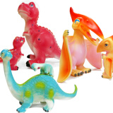 哥士尼可爱恐龙玩具软胶模型霸王龙腕男孩女孩儿童宝宝礼物六一61儿童节 恐龙母子3套组合装 （推荐）