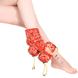 神农艾草 三联罐绸缎不锈钢包脚足疗艾灸鞋 脚底温炙足疗盒 3连脚部足部专用纯铜艾灸器随身灸 纯铜艾灸盒三个