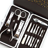 今利 指甲刀套装 修甲美甲7件套指甲钳指甲剪挖耳勺送客户实用礼品 12件