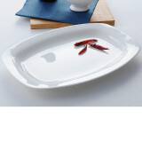 瓷秀源 纯白骨瓷盘子陶瓷碟子菜盘饭盘牛排盘西餐盘简约瓷器可定制 12英寸方形鱼盘1个 直径 32.5cm