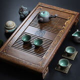 神雕（SHEN DIAO）实木茶盘抽屉式储水排水双用鸡翅木茶台功夫茶具家用高档茶托盘 鸡翅大茗汇65*36*8