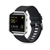 例米 BLAZE智能手表硅胶表带防水手环腕带 适用于fitbit blaze 黑色 不带表框