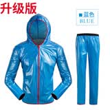 DEROACE骑行雨衣山地车户外时尚成人雨衣套装骑行服自行车摩托车防水防风 升级版-蓝色(套装) M