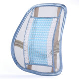 问雅透气汽车腰靠垫办公室夏天护腰按摩腰垫夏季靠背车用座椅腰枕靠枕 蓝白色 40cm*46cm