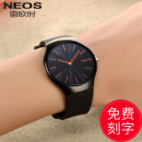 雷欧时（NEOS）雷欧时手表男超薄创意夜光防水时尚石英表高中生青少年初中学生男 40655M黑面橙钉/时尚刚烈 39mm