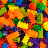 教玩世家（JWANJ）儿童小号颗粒塑料拼搭积木早教拼装拼插建筑积木3-6周岁兼容玩具 250克