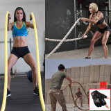 甩绳战绳格斗绳体能锻炼专业体能训练绳健身大绳甩绳力量绳战绳 15米50mm直径（较重慎拍）