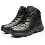 君洛克6寸中帮作战靴男黑色拉链战术靴作训靴户外登山鞋D13608 黑色 42
