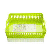 Inomata日本塑料A4纸收纳框杂志玩具小件物文件收纳篮收纳筐 绿色