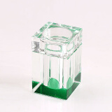 贝鲁斯 水晶玻璃牙签盒创意透明彩色牙签筒透明牙签盒带盖 绿色（牙签盒）
