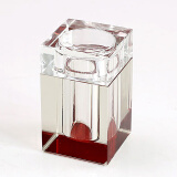 贝鲁斯 水晶玻璃牙签盒创意透明彩色牙签筒透明牙签盒带盖 酒红（牙签盒）
