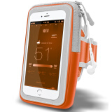 墨一 运动臂包手腕包套 苹果12/11 Pro/7/8 Plus/Xs Max/华为P40等手机通用 升级触屏版 - 橙色(大号)