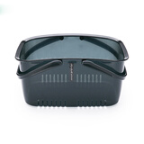 Inomata韩国进口洗澡篮塑料篮洗浴篮收纳筐手提沐浴篮子浴室收纳篮 浅蓝