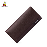 稻草人2024新款钱包女男长款真皮情侣钱夹简约韩版女士手拿包百搭咖色 6314080-1啡色折页款