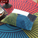 缤谷 棉麻小桌布纸抽套盒子家用车用抽纸田园风简约现代纸巾套民族风 年轮