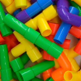 教玩世家（JWANJ）水管道积木塑料拼装插男孩子女童宝宝儿童玩具1-2-3-6周智力拼搭 500克