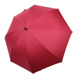 雨景 加大抗风长柄雨伞 男士商务户外晴雨伞高尔夫伞可印LOGO 长柄款-110CM-酒红色