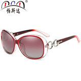 帕斯达太阳镜女潮明星款大框圆脸长脸优雅墨镜复古个性开车眼镜 气质红