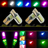 电动摩托车迅鹰改装12V灯泡踏板鬼火转向灯超亮仪表小灯泡LED插泡雾灯示宽灯T10灯 冰蓝色/一个