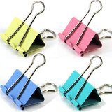 【多型号】金属夹子 长尾夹 燕尾夹 彩色资料夹 票据夹子 桌面文件推力夹 19mm40只装
