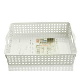 Inomata日本塑料A4纸收纳框杂志玩具小件物文件收纳篮收纳筐 白色