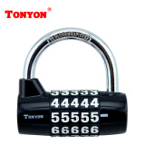 TONYON通用（TONYON）彩色5轮密码锁 防盗挂锁健身房门锁工具箱锁K25003 黑色