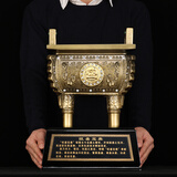 金瑞祥鼎摆件办公桌办公室摆设装饰品开业乔迁礼品送客户朋工艺品 特大号 旺盛宝鼎 青古 高约40cm