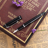 毕加索（pimio）钢笔签字笔男女士商务办公成人学生用0.5mm墨水笔安格丽丝系列608亮黑