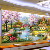 KS十字绣客厅新款大画田园风光梦幻家园风景大幅86色线绣需定制 中格四股棉线150x80CM