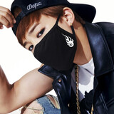 迦塔口罩男潮款2025新款女骑行冬季保暖防尘防风防晒面罩纯棉黑色学生 KZ-5009