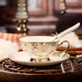 嘉兰 咖啡杯碟套装 欧式茶具英式下午茶杯骨瓷杯碟咖啡杯奶杯果汁杯 丽日蓝满金