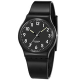 百圣牛（PASNEW） 儿童手表男女孩防水表考试表学生表亲肤果冻表石英表夜光指针表 黑色大号