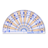 国誉(KOKUYO)半圆量角器学生办公用180度山形刻度透明网格型测量尺子  GY-GBA310