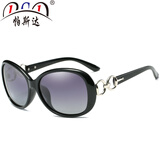 帕斯达太阳镜女潮明星款大框圆脸长脸优雅墨镜复古个性开车眼镜 高贵黑