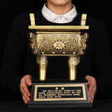 金瑞祥鼎摆件办公桌办公室摆设装饰品开业乔迁礼品送客户朋工艺品 大号鼎盛 青古 高约36cm