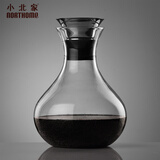 小北家手工吹制玻璃红酒醒酒器葡萄酒家用分酒器快速醒酒器酒壶 不锈钢盖子 醒酒器1500ml