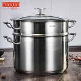 戴德（Daeden） 18/10不锈钢加厚蒸锅双层蒸笼家用双耳蒸锅通用 单层蒸笼DP007 28cm